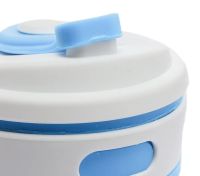 Collapsible Silicone Thermo Cup Collapsible SL-100 350 ml, Silicone Folding Transformer Cup with Lid Silicon Magic Cup with Plastic Rim
