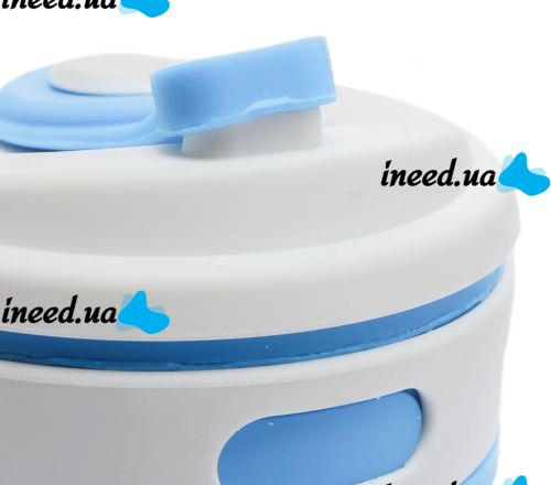 Collapsible Silicone Thermo Cup Collapsible SL-100 350 ml, Silicone Folding Transformer Cup with Lid Silicon Magic Cup with Plastic Rim