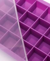 Силіконова багаторазова форма Silicone Ice Cubes Make для заморозки льоду і шоколаду з кришкою на 24 осередки, Лоток піднос для зберігання льоду 24 кубика