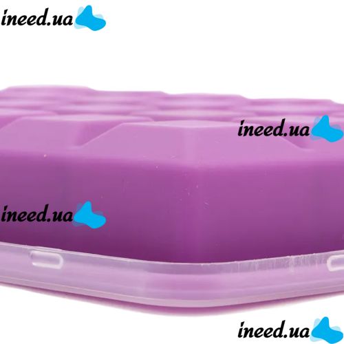Силіконова багаторазова форма Silicone Ice Cubes Make для заморозки льоду і шоколаду з кришкою на 24 осередки, Лоток піднос для зберігання льоду 24 кубика