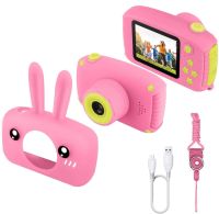 Дитячий акумуляторний фотоапарат DVR Baby Camera XL - 500R зайчик, Дитяча цифрова камера 7688 600mAh, цифровий фотоапарат для дітей Рожевий