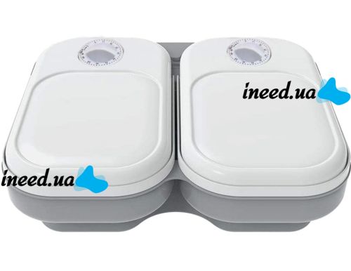Автоматична подвійна годівниця дозатор 2-Meal Pet Feeder MA - 6 для собак і кішок 659-3 з таймером, Комплект годівниць 2шт по 600 мл для тварин