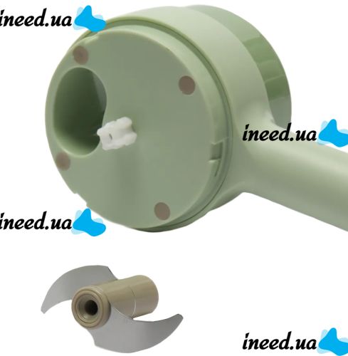 Багатофункціональний ручний подрібнювач для овочів 4 в 1 Food Chopper Gatling, Електрична кухонна овочерізка терка, міні блендер-слайсер Зелений