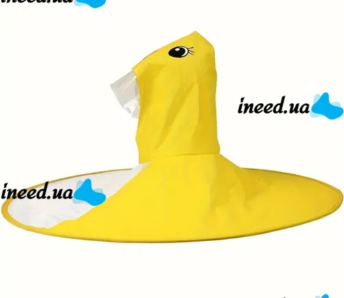 Дитячий непроникаючий дощовик парасолька Baby Rain Coat YM501 Качка Вітрозахисне пончо плащ для захисту від вітру і дощу для дітей качечка Жовтий