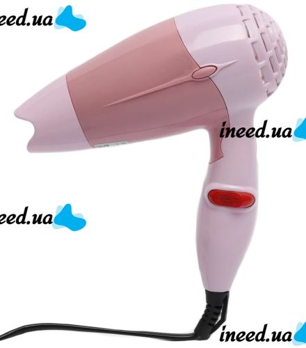 Складаний дорожній фен PRO BaByliss Coco 1000w для укладання і сушіння волосся зі збірною ручкою, насадкою концентратором і терморегулятором Рожевий
