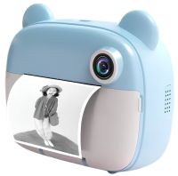 Детский фотоаппарат с мгновенной печатью DIY Instant Digital Camera M3 3 в 1 цифровая камера полароид для фото и видео на аккумуляторе Голубой