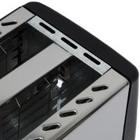 Kitchen mirror toaster Crownberg CB-1106 750W for 2 slices of bread with temperature control and stop button, Electric toaster VN-002B with removable tray Silver