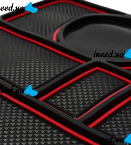 Противоскользящий автомобильный коврик органайзер Scratch mat HA-20 4в1 на приборную панель машины, Держатель подставка для телефона и карт Красный
