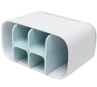 Настільна підставка органайзер Large Toothbrush Caddy для зубних щіток і пасти на 6 відсіків, Тримач зубної щітки Joseph для ванної кімнати Білий