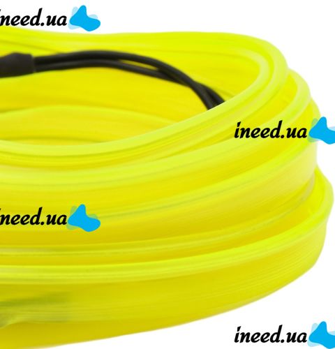 Світлодіодна силіконова стрічка LED NEON 0729 Yellow 5 м з блоком живлення, універсальна неонова гнучка підсвітка 12v-220v 5m в силіконі Жовта
