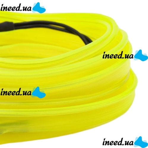 Світлодіодна силіконова стрічка LED NEON 0729 Yellow 5 м з блоком живлення, універсальна неонова гнучка підсвітка 12v-220v 5m в силіконі Жовта