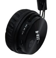 NIA X3 Wireless Over-ear Bluetooth Headphones with MP3 Player and FM Black, Full-size Bluetooth Stereo Headphones with Microphone and Radio Black