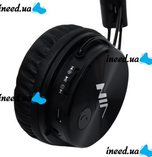 NIA X3 Wireless Over-ear Bluetooth Headphones with MP3 Player and FM Black, Full-size Bluetooth Stereo Headphones with Microphone and Radio Black