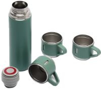Подарочный набор термос Vacuum Flask Tea Set с вакуумной изоляцией 500 мл с 3 кружками Бокс с термокружкой и чашками из нержавеющей стали