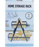 Металева двоярусна корзина підставка Fruit Storage Rack Z12-B21 для зберігання фруктів і овочів, настільна етажерка Фруктовниця на 2 яруси