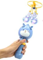 Flying Bubble Generator at the Launch of Bubble Toy with Flying Propeller, Children's Toy Spinner Blowing Soap Bubbles 80ml For Children