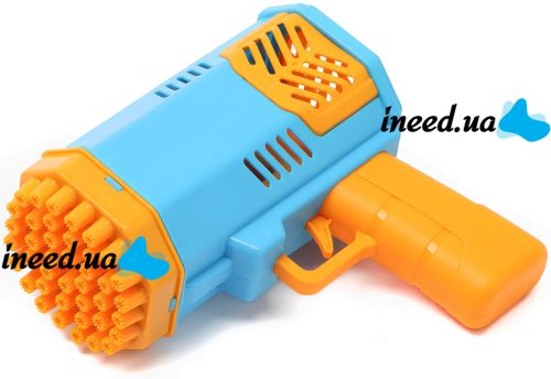 Генератор мильних бульбашок Rocket Bubble Gun на 40 отворів з піддоном, дитячий іграшковий пістолет з LED підсвічуванням на батарейках від 3-х років 555-2