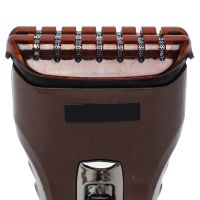 Rechargeable Electric Shaver Shaver Kemei KM-A588 2in1 with Nozzle Beard Trimmer 3W, Cordless Razor for Hair Removal Brown