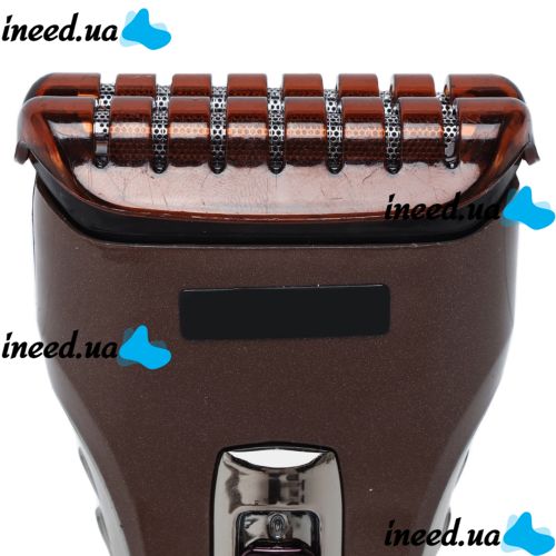 Rechargeable Electric Shaver Shaver Kemei KM-A588 2in1 with Nozzle Beard Trimmer 3W, Cordless Razor for Hair Removal Brown