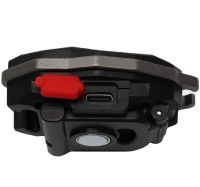 Нагрудний акумуляторний LED ліхтарик брелок Police Lamp W5144 з прикурювачем і свистком, похідний ліхтар із запальничкою і брелоком 7 режимів від USB