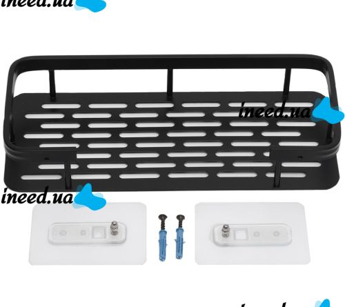 Настенная прямая полка в ванную Storage Rack AND197, Навесной органайзер 30х13х5.5см держатель для ванной XL-915 под косметические принадлежности на стену