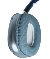 Накладні бездротові навушники Bluetooth Macaron P9 Max з Aux, повнорозмірні блютуз стереонавушники зі слотом карти пам'яті MicroSD, TF Card сині