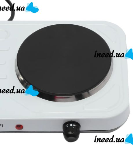 Domotec MS-5822 1000W desktop electric stove with 2 burners disc, Two-burner 1000W electric stove with 5-position thermostat White