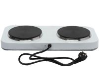 Domotec MS-5822 1000W desktop electric stove with 2 burners disc, Two-burner 1000W electric stove with 5-position thermostat White
