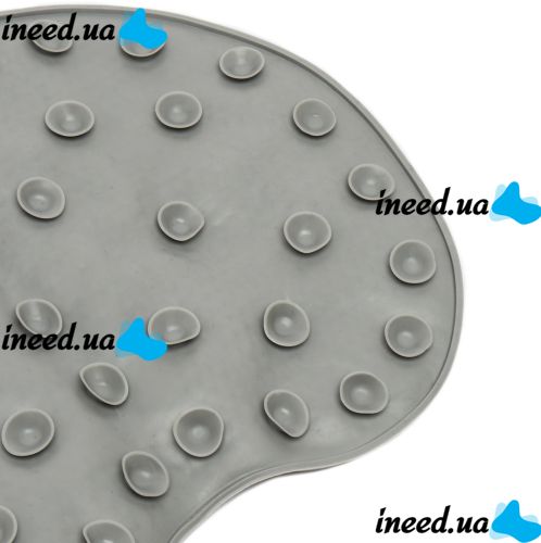 Silicone Massage Mat Cleaner Brush Shower Foot Scrubber Mat LY-379 Grey for Back and Legs with Suction Cups, Wall-mounted Non-slip Washcloth for Shower Grey