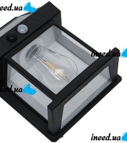 Уличный настенный светильник COBA Solar Wall Lamp HW-666-1W на солнечной батарее, Аккумуляторная фасадная лампа с датчиком движения KT-666