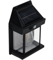 Уличный настенный светильник COBA Solar Wall Lamp HW-666-1W на солнечной батарее, Аккумуляторная фасадная лампа с датчиком движения KT-666