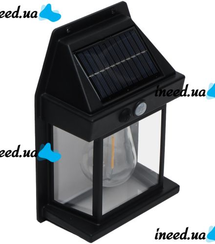 Уличный настенный светильник COBA Solar Wall Lamp HW-666-1W на солнечной батарее, Аккумуляторная фасадная лампа с датчиком движения KT-666