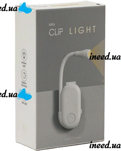 Акумуляторний міні ліхтарик світильник Losso LJC - 182 для читання книг на прищіпці, Бездротова гнучка лампа HA-71 3 режими з затискачем на книгу від USB