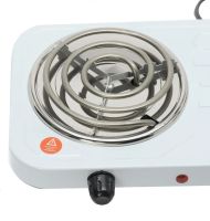 Domotec MS-5802 1000W desktop electric stove with 2 burners spiral, Two-burner 1000W electric stove with thermostat for 5 positions White