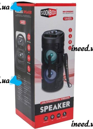 SoonBox S4405 10W Wireless Bluetooth Speaker with Microphone and RGB LED Backlight, Rechargeable Bluetooth Speaker USB AUX for Android IOS Black