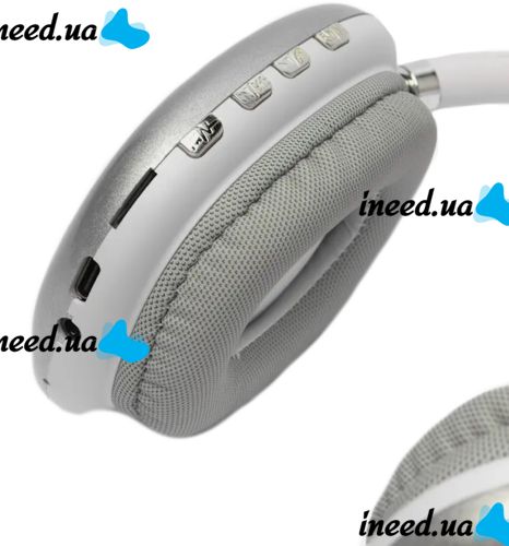Накладные беспроводные наушники Bluetooth Macaron P9 Max с Aux, Полноразмерные блютуз стереонаушники со слотом карты памяти MicroSD, TF Card Белые