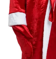 Original Santa Claus Adult New Year Costume for New Year, Universal Santa Claus Set Santa Claus Hat Fur Coat Belt Beard for Adults Red