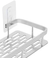 Wall Mounted Straight Bathroom Shelf Storage Rack AND144 for Accessories, Hanging Organizer 30x13x5.5cm Bathroom Wall Holder White