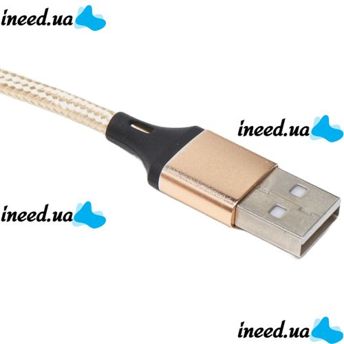 Тройной зарядный USB кабель Proda Azeada Cavalry PD-B92th 3в1 Micro-USB, Type-C, Lightning для зарядки телефона 1.5м, Зарядка шнур 2.4 А Золотой