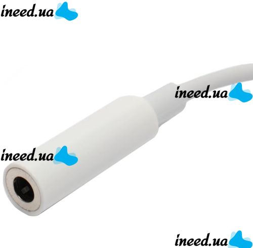 Універсальний кабель аудіо перехідник для навушників Lightning на 3.5 mm Aux Headphone Adapter J-002, Адаптер USB-C для телефону IPhone Білий