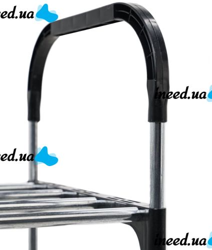 Підлогова Полиця органайзер Shoe Rack Rias RD-9005 для зберігання взуття 6 ярусів, стійка етажерка на 6 секцій полиць 115x56x30 см зі сталі срібляста