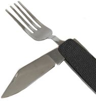 Travel Set of Folding Cutlery 6in1 Explorer MNG-10 Multitool Swiss Fork Spoon Knives Opener Corkscrew for Camping Stainless Steel