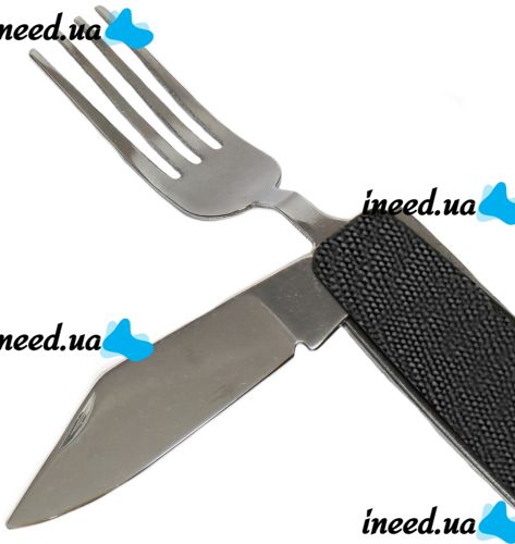 Travel Set of Folding Cutlery 6in1 Explorer MNG-10 Multitool Swiss Fork Spoon Knives Opener Corkscrew for Camping Stainless Steel