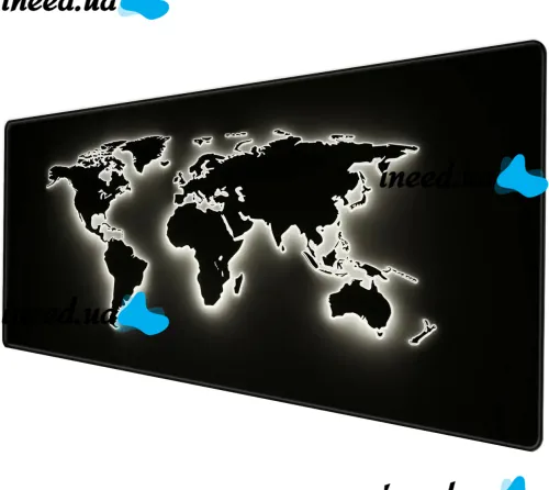 Glowing World Map HP227 80x30 cm computer gaming mat for keyboard and mouse, Mouse Gaming Surface