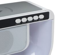 Настільна смарт лампа нічник RGB XM-G3 акумуляторний з бездротовою зарядкою 15W і Bluetooth колонкою, Блютуз колонка G3 з підсвічуванням Біла