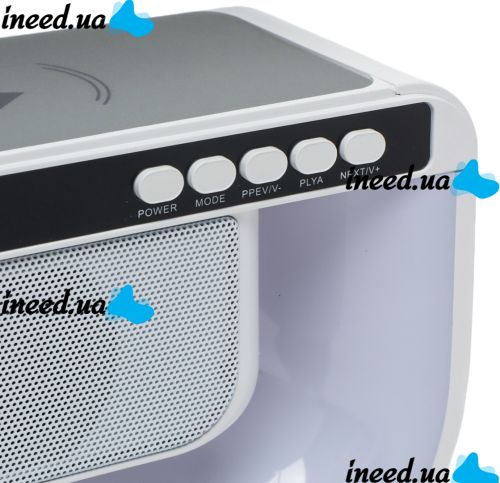 Настільна смарт лампа нічник RGB XM-G3 акумуляторний з бездротовою зарядкою 15W і Bluetooth колонкою, Блютуз колонка G3 з підсвічуванням Біла