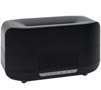 Ультразвуковий зволожувач повітря RGB Flame Aroma Humidifier H115A з ефектом полум'я Bluetooth колонка з LED годинами Аромадифузор нічник з пультом