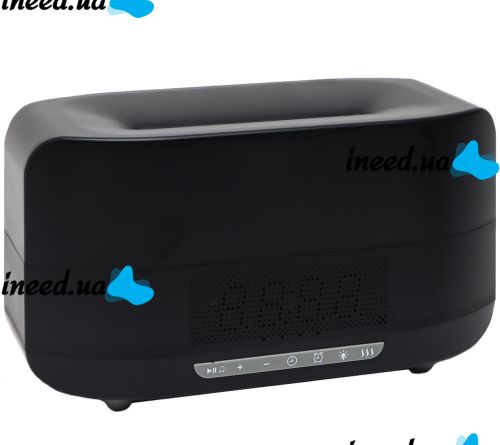 Ультразвуковий зволожувач повітря RGB Flame Aroma Humidifier H115A з ефектом полум'я Bluetooth колонка з LED годинами Аромадифузор нічник з пультом