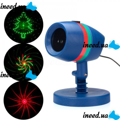 Кольоровий вуличний лазерний проектор Star Shower Motion Laser Light для прикраси будинку і вулиці, Новорічна Вулична лазерна підсвітка 12 програм