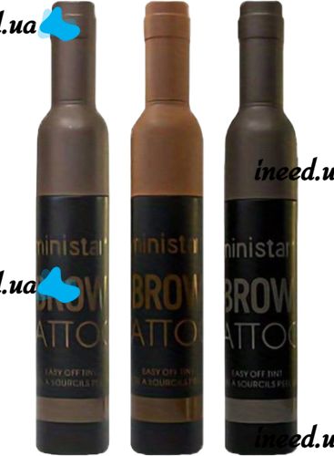 Ministar Brow Tattoo Black Black Waterproof Tint Paint with Tattoo Effect for eyebrow highlighting, Marker Gel #102 10 ml for eyebrow tattooing